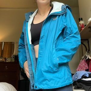Blue north face rain coat windbreaker
